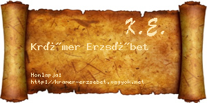 Krámer Erzsébet névjegykártya