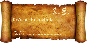 Krámer Erzsébet névjegykártya